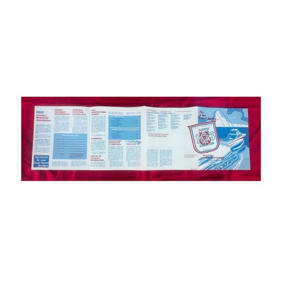 1976 US Coast Guard Auxiliary Courtesy Motorboat Examination Brochure 8-Panel - Picture 3 of 4